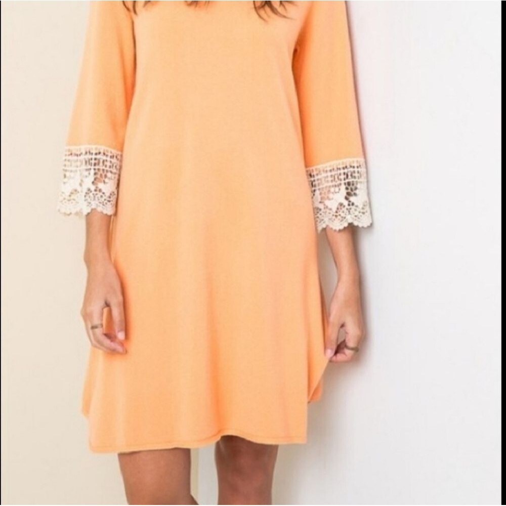 Hayden LA Crocheted Sleeve Sweater Dress Size Small - Picture 3 of 11